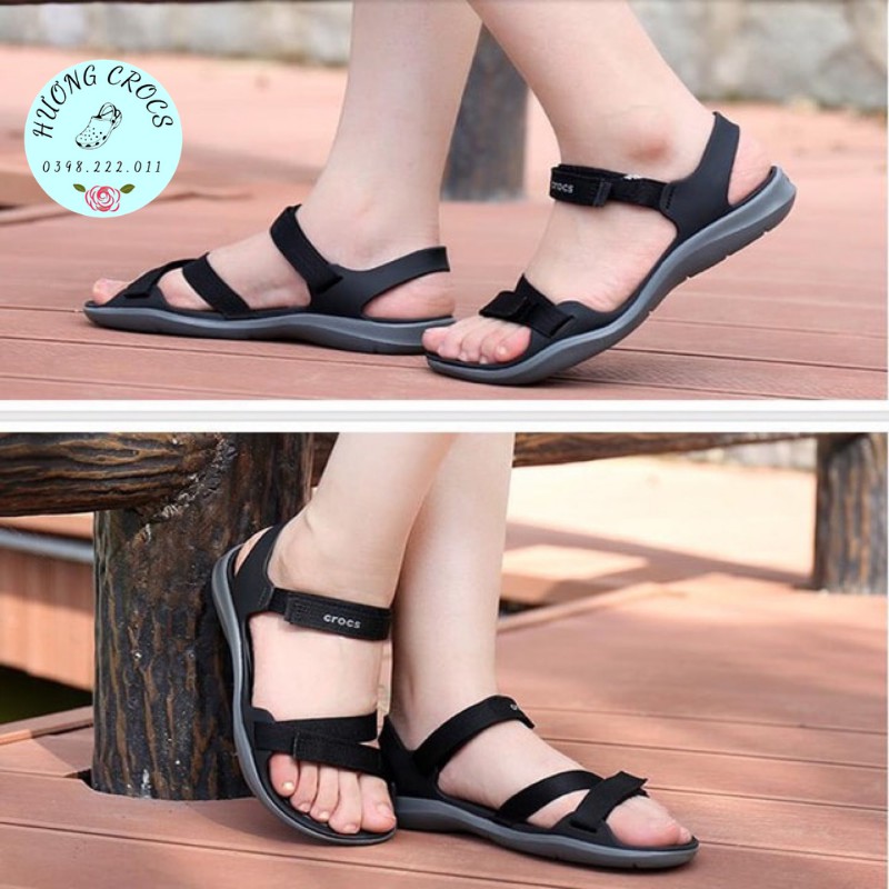 Sandal nữ cao cấp quai mảnh Webbing siêu êm mềm nhẹ, chống trơn trượt màu đen