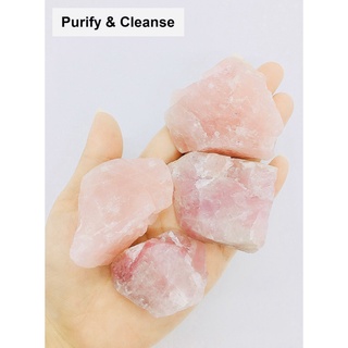 Purify & Cleanse Đá Thạch Anh Hồng Rose Quartz Healing Stone Charka Trang Trí Phong Thuỷ Size 4cm ~5cm