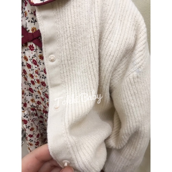 Áo cardigan len cúc nơ dư xịn