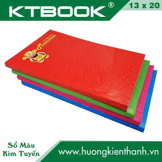 Gói 10 cuốn Sổ Bìa cứng Màu Kim Tuyến Thần Tài 160 trang kích thước 13 x 20 cm (10 cuốn/gói)