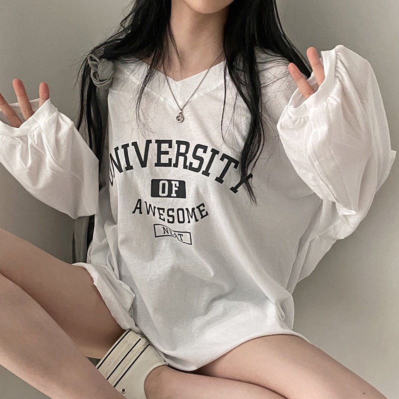 Áo thun tay dài cổ tim darlingaga phong cách năng động cá tính Bitches