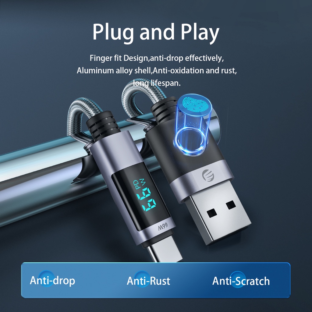 Dây cáp sạc ORICO USB ORICO 66W 6A có đèn LED cho Huawei P40 Xiaomi Mi 10 Samsung S2 (LDA2C)