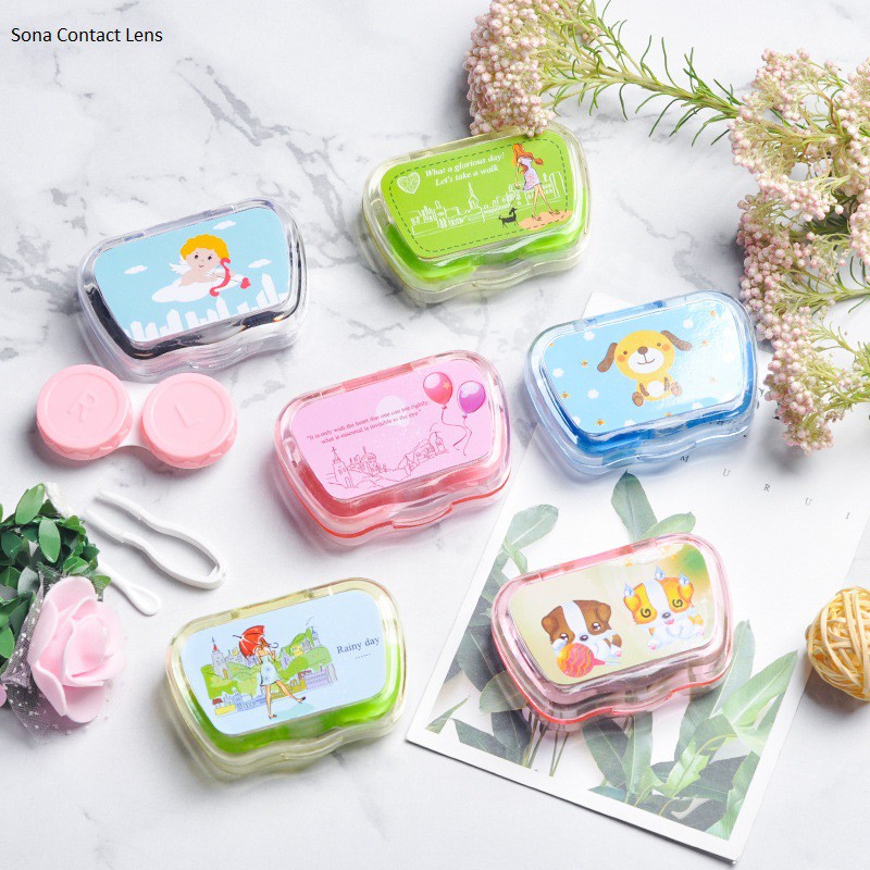 KHAY GƯƠNG MINI KÈM DỤNG CỤ ĐEO LENS