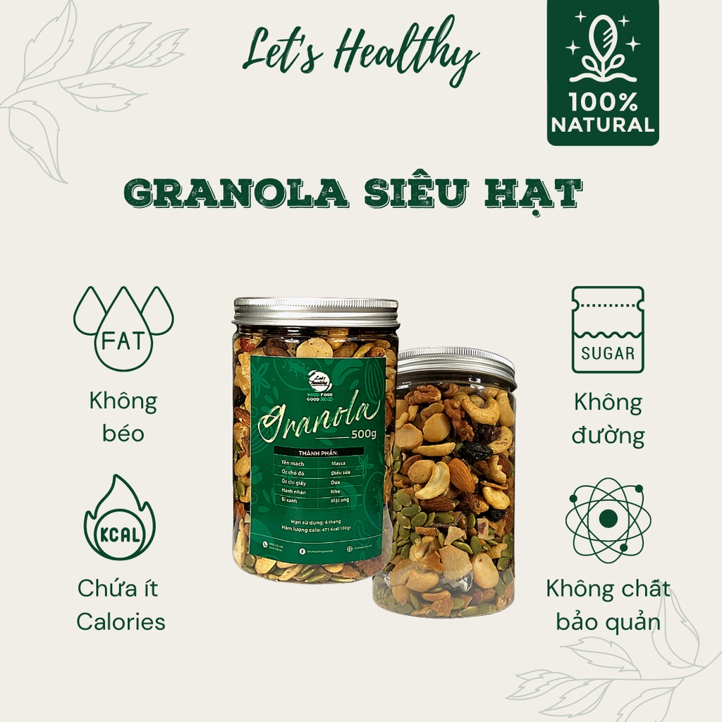 Granola dinh dưỡng siêu hạt