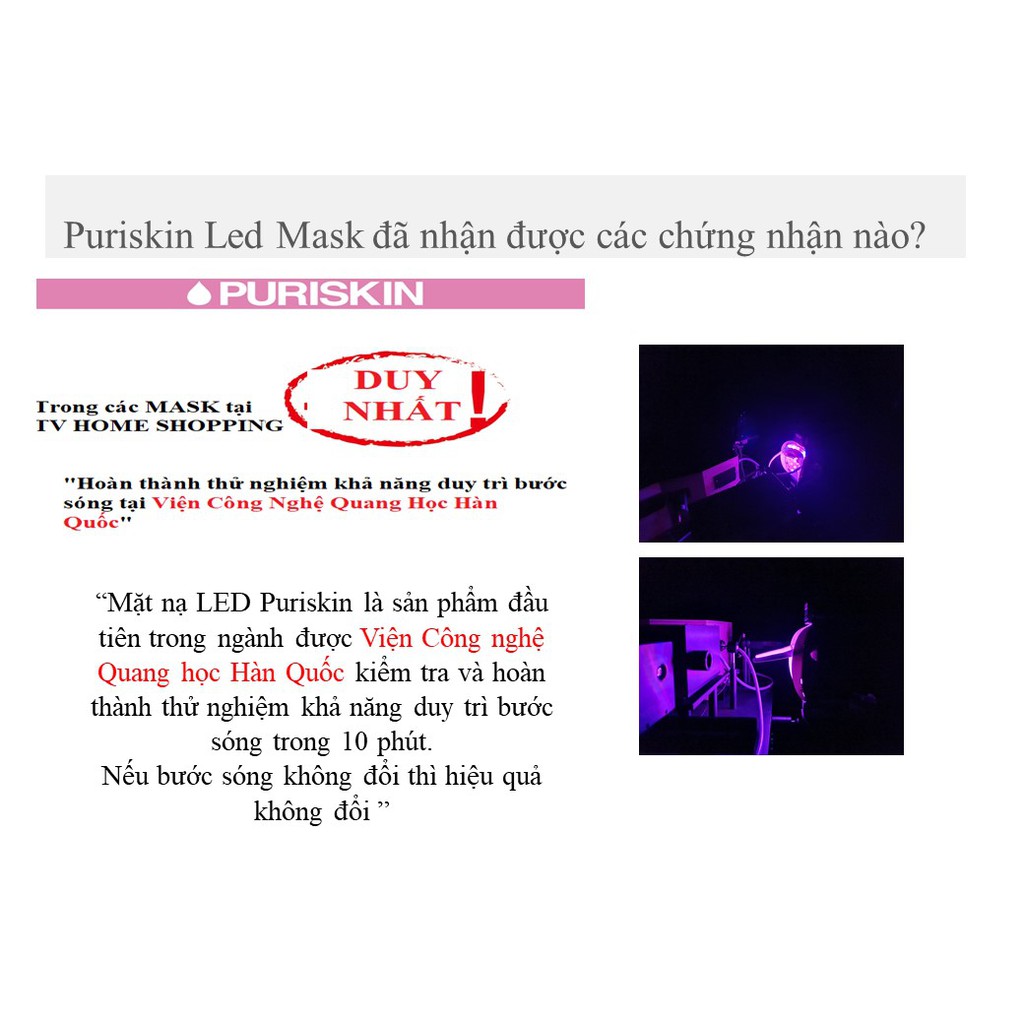 Mặt Nạ Ánh Sáng Sinh Học Hàn Quốc chính hãng - Led mask Puriskin