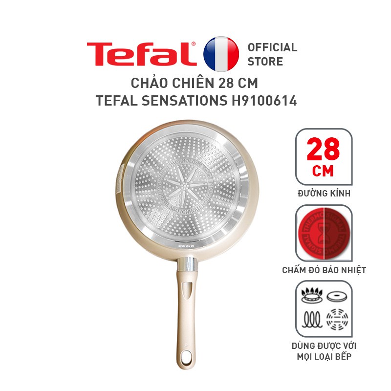 Combo Chảo chiên Tefal Sensations 28 cm &amp; Nồi chống dính 24cm