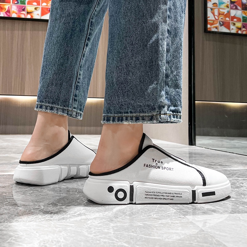 Giày hở gót bằng vải canvas thoáng khí kiểu dáng thời trang mùa hè cho nam Ttg099