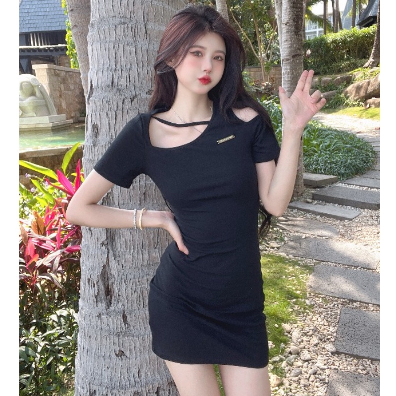 Đầm body hở vai tay dài TABISHOP Váy nữ ôm dáng hở lưng thắt nơ dự tiệc đi chơi siêu xinh