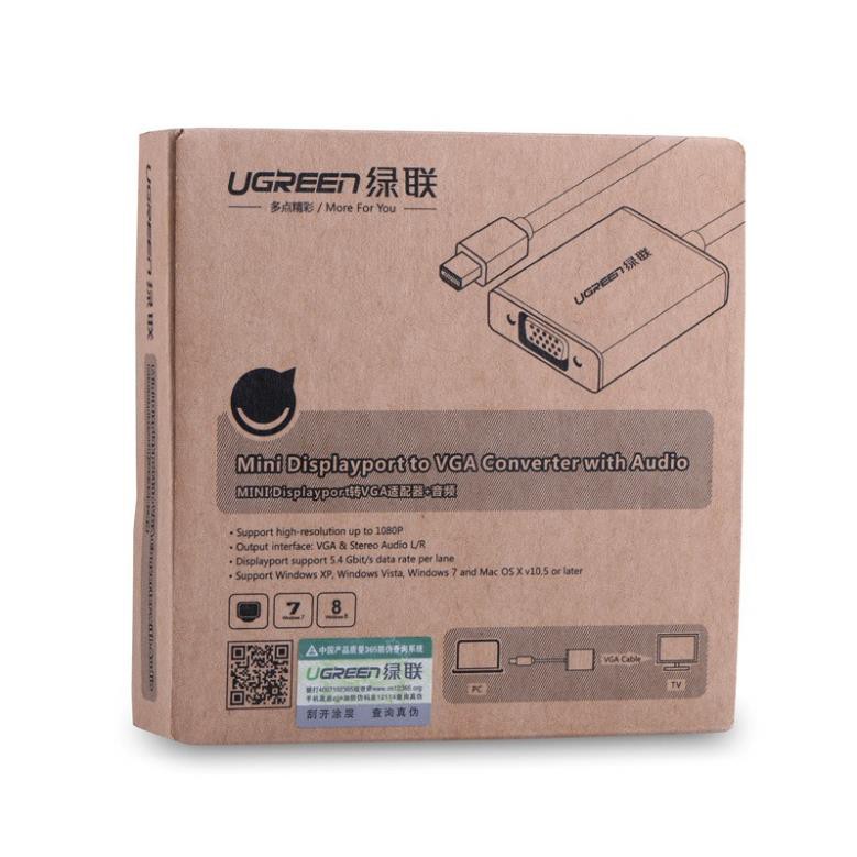 Cáp chuyển Mini DisplayPort sang VGA Ugreen 10437 có âm thanh cao cấp - Hapugroup