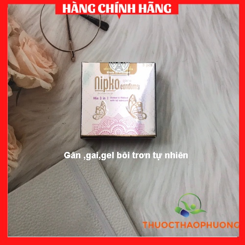 Bao cao su chính hãng cao cấp Nipko nhập khẩu Thái Lan siêu mỏng,kéo dài thời gian,gân gai có gel bôi trơn