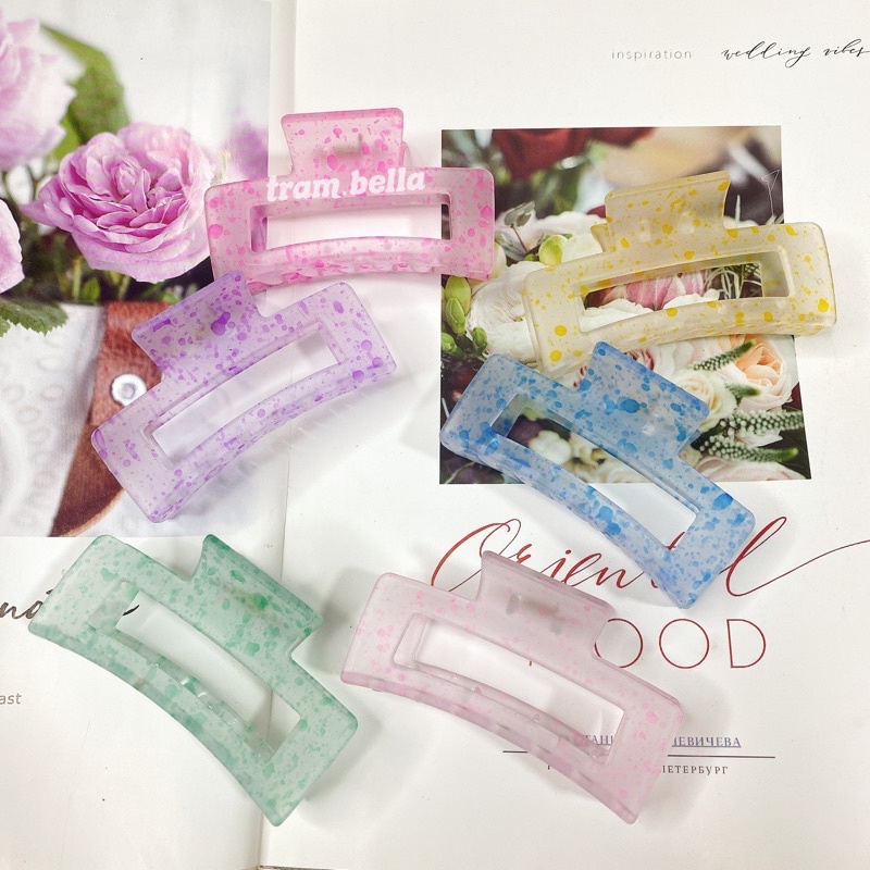 Kẹp tóc càng cua kẹp tóc loang màu kiểu hàn quốc