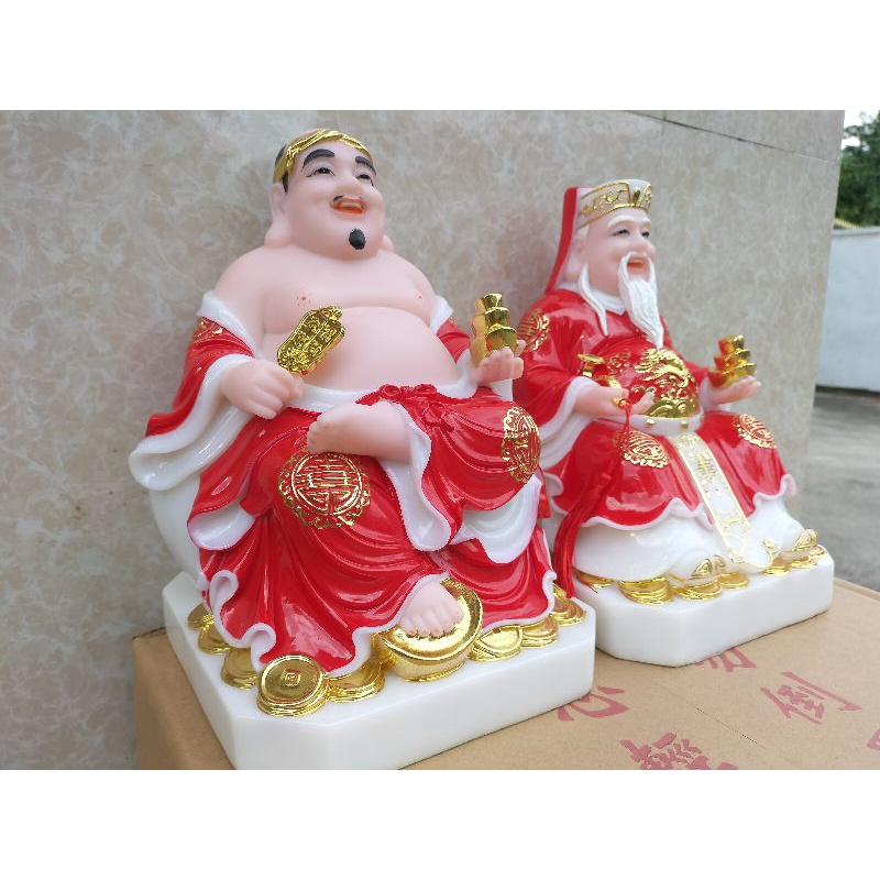 Bộ tượng thần tài thổ địa đá cao 30cm
