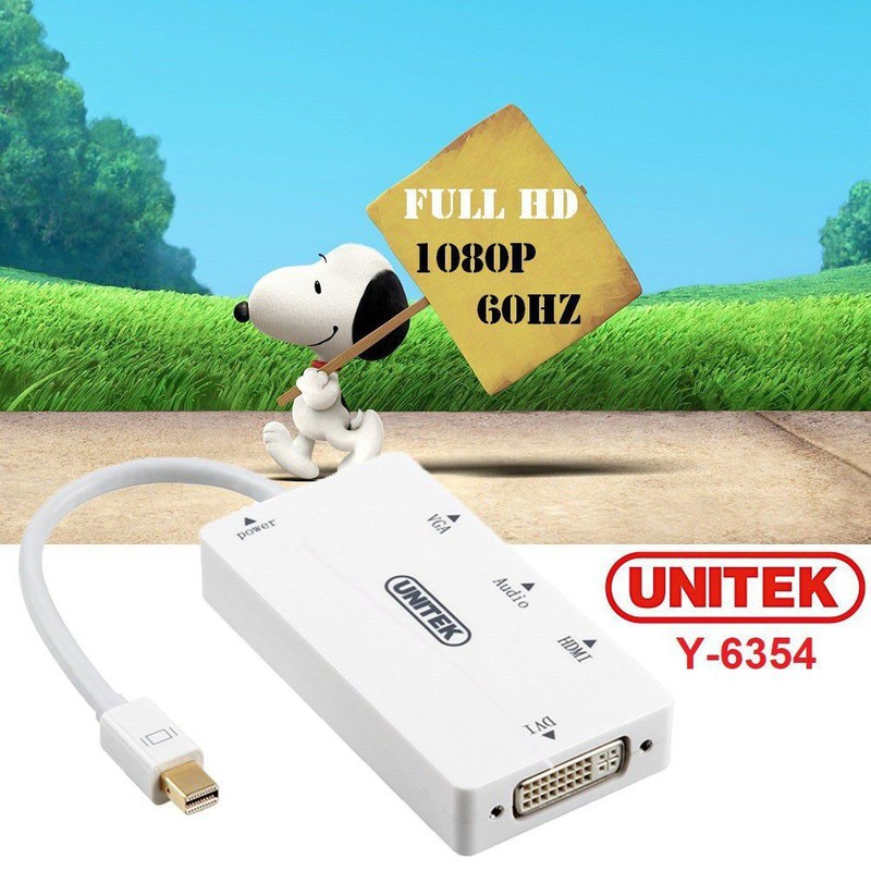 Cáp chuyển mini DP to HDMI VGA DVI Unitek 6354 - Cáp mini Displayport 6354
