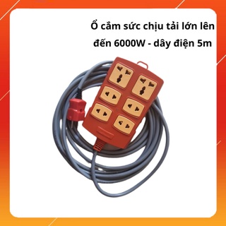 Ổ cắm điện chịu tải lõi sứ 6000w hinoki, ổ cắm điện chống cháy 3 ổ, 4 ổ, 6 ổ