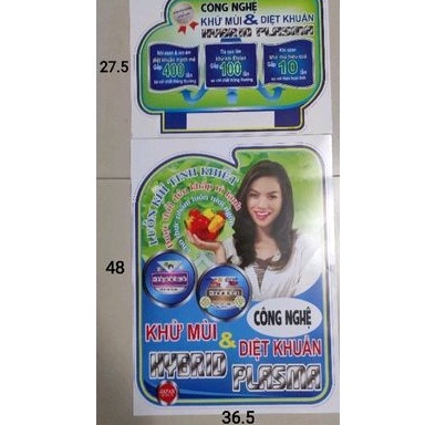 tem dán tủ lạnh không ghi thương hiệu