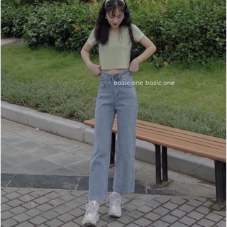 Áo croptop thun cotton cổ thuyền Bazic one
