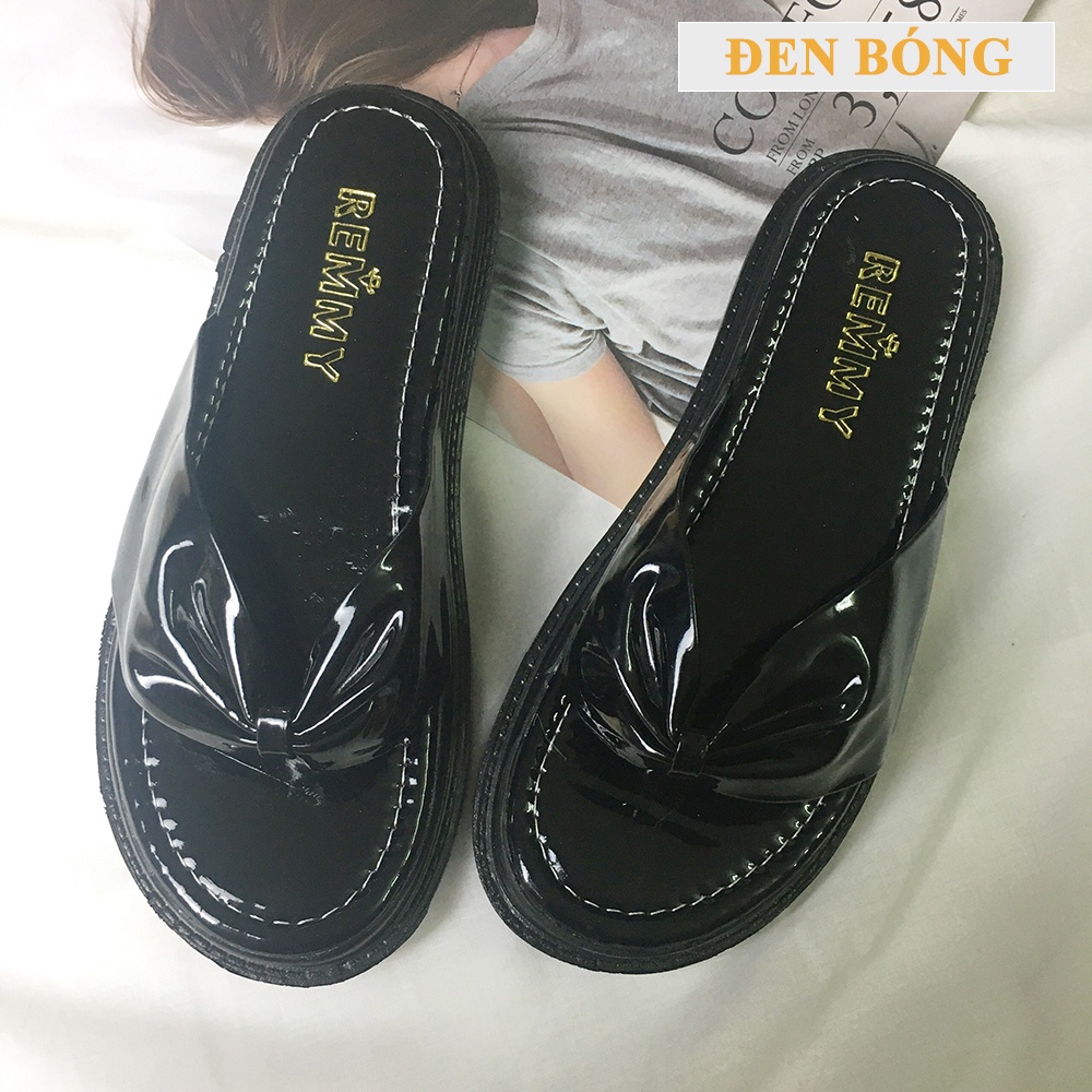 Dép Nữ Thời Trang Xỏ Ngón Quai Da Siêu Xinh Hot 2022 Đế Bánh Mì 3cm