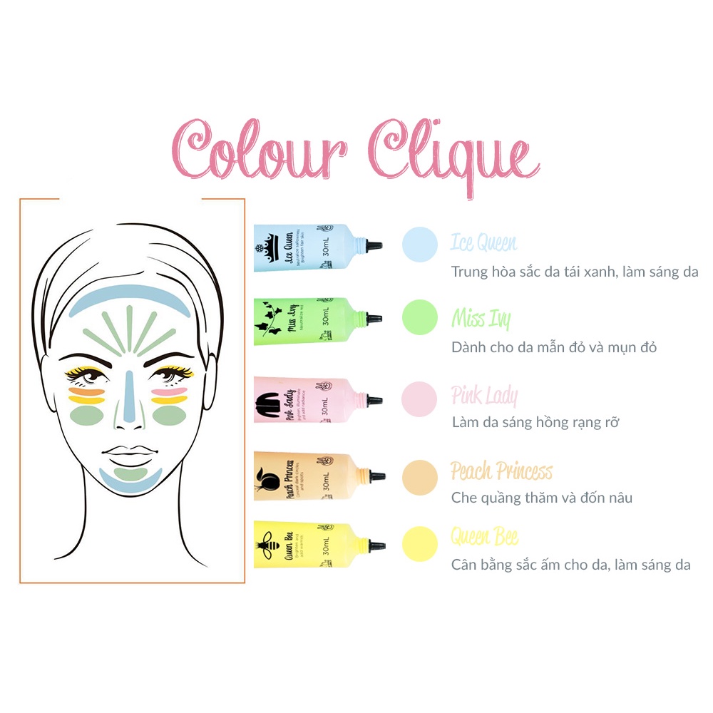 KEM LÓT HIỆU CHỈNH MÀU DA SÁNG HỒNG RẠNG RỠ AUSTRALIS COLOR CLIQUE CC PRIMER 30ML CHÍNH HÃNG - 9269