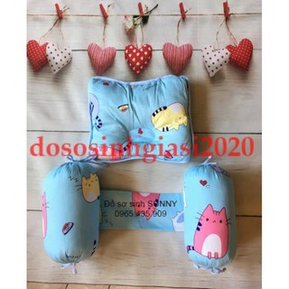 Bộ gối cho bé-Bộ chặn + gối lõm gòn cho bé sơ sinh