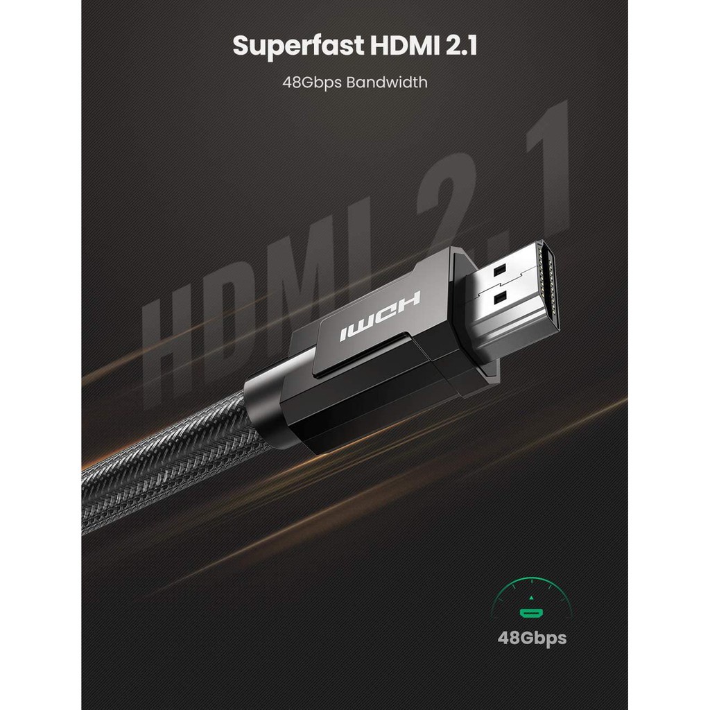 Cáp HDMI 2.1 độ phân giải 8K/60Hz dài 1-2m UGREEN HD135 - Hàng phân phối chính hãng - Bảo hành 18 tháng