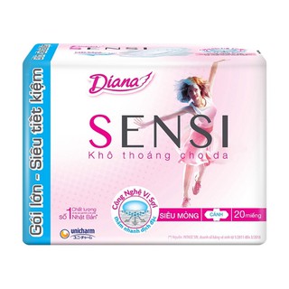 Băng vệ sinh Diana Sensi siêu mỏng cánh 20 miếng