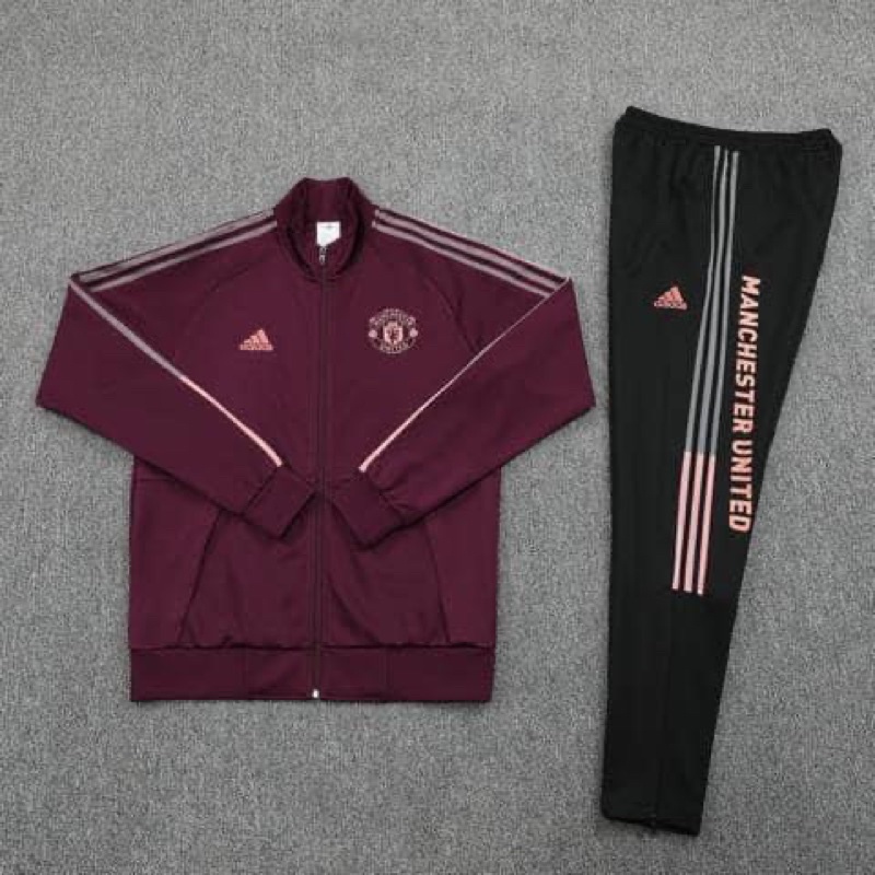 Set quần áo khoác nỉ CLB Manchester United - Màu bã trầu- Nỉ cao cấp
