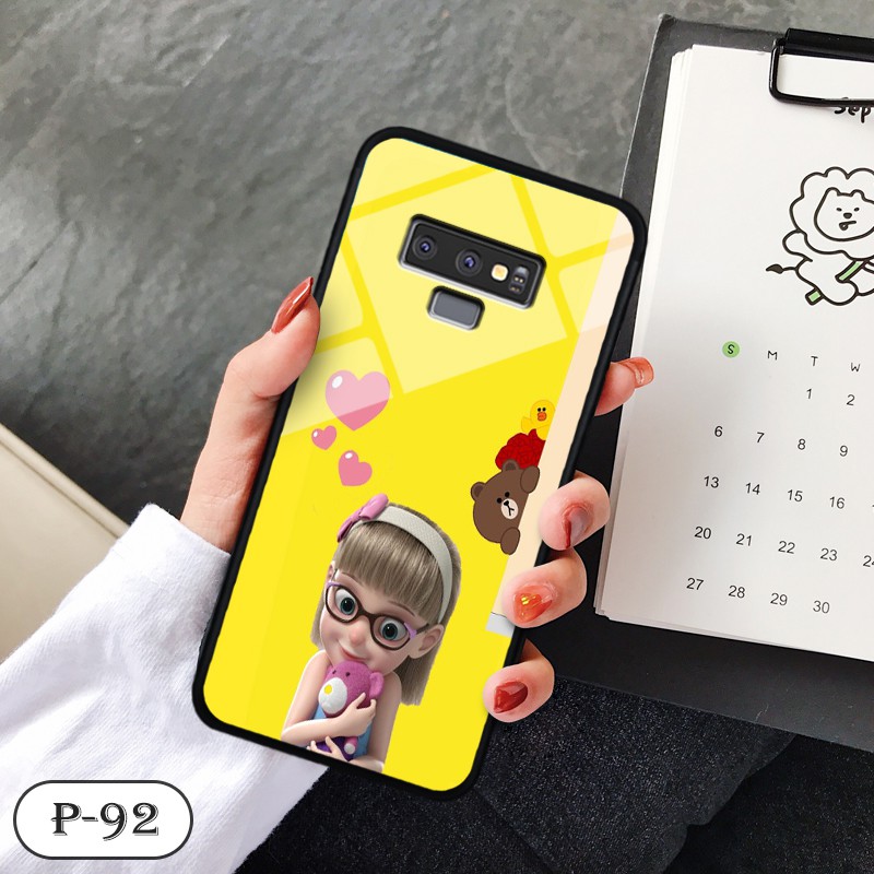 Ốp lưng kính 3D Samsung Galaxy Note 9-hình cute