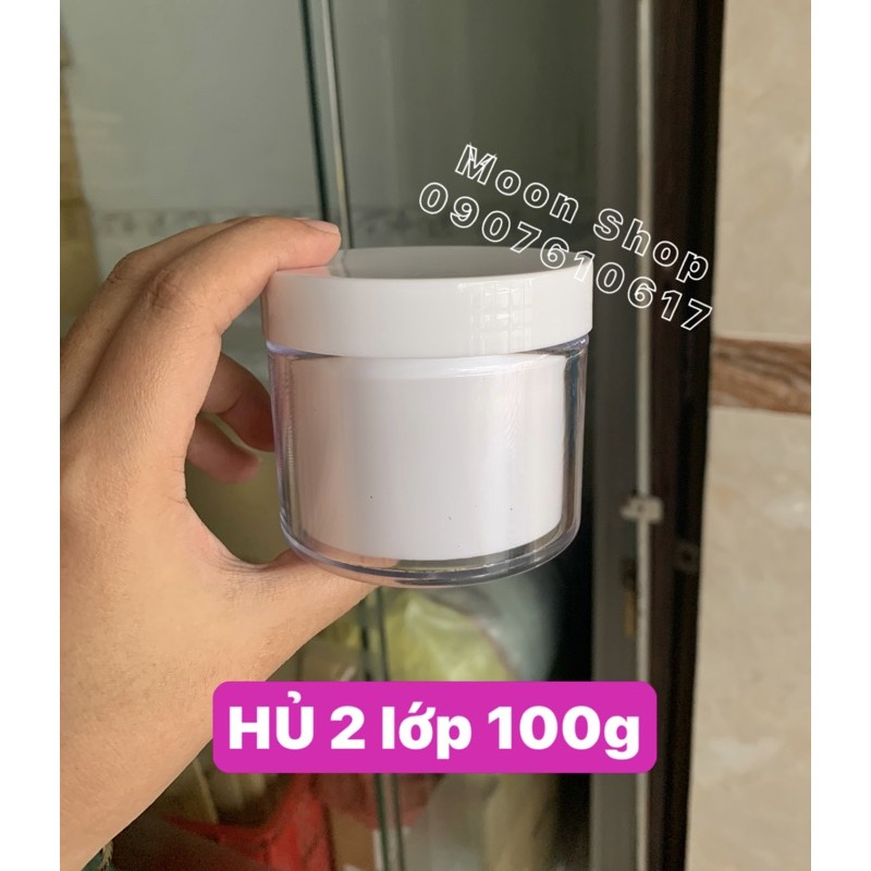 Hủ 2 lớp trắng không viền 100g