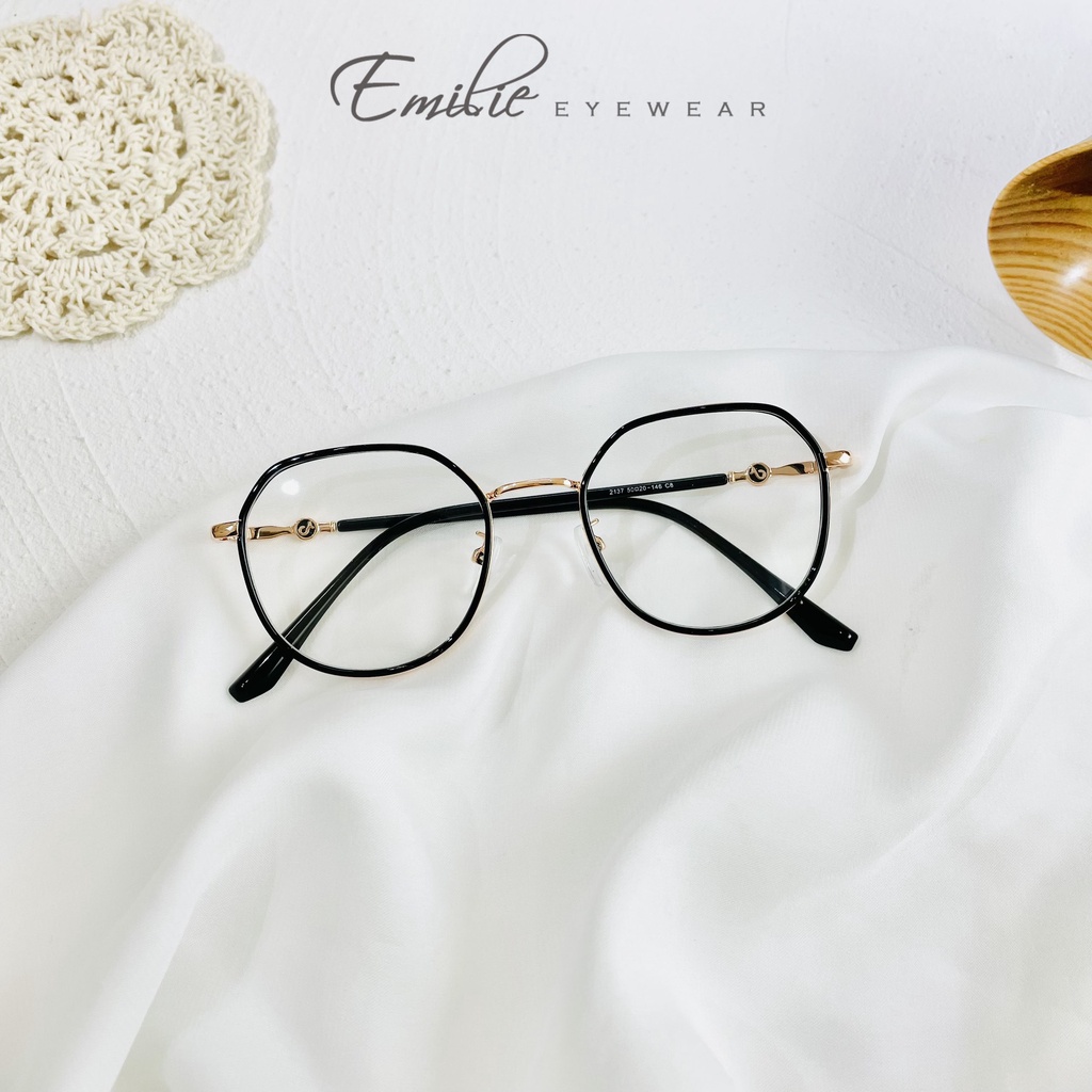 Gọng kính tròn bầu mảnh nhẹ chắc chắn nhiều màu Pastel Kính mắt Emilie phụ kiện thời trang 2137