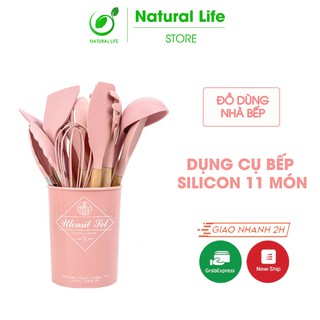 Set 11 Dụng Cụ Nhà Bếp Silicon Cao Cấp Màu Hồng Cute