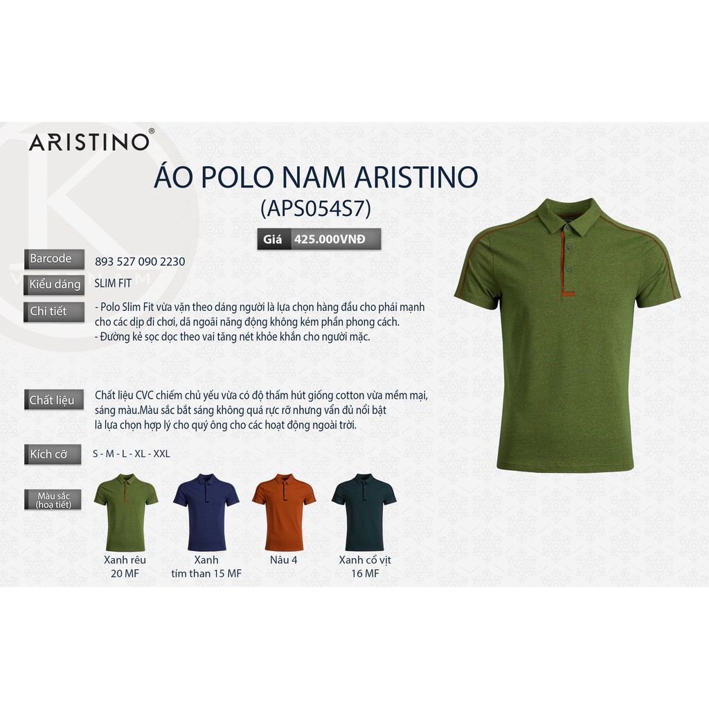 Áo polo nam ARISTINO dòng cao cấp siêu mềm mát-slim Aps049s9 | BigBuy360 - bigbuy360.vn