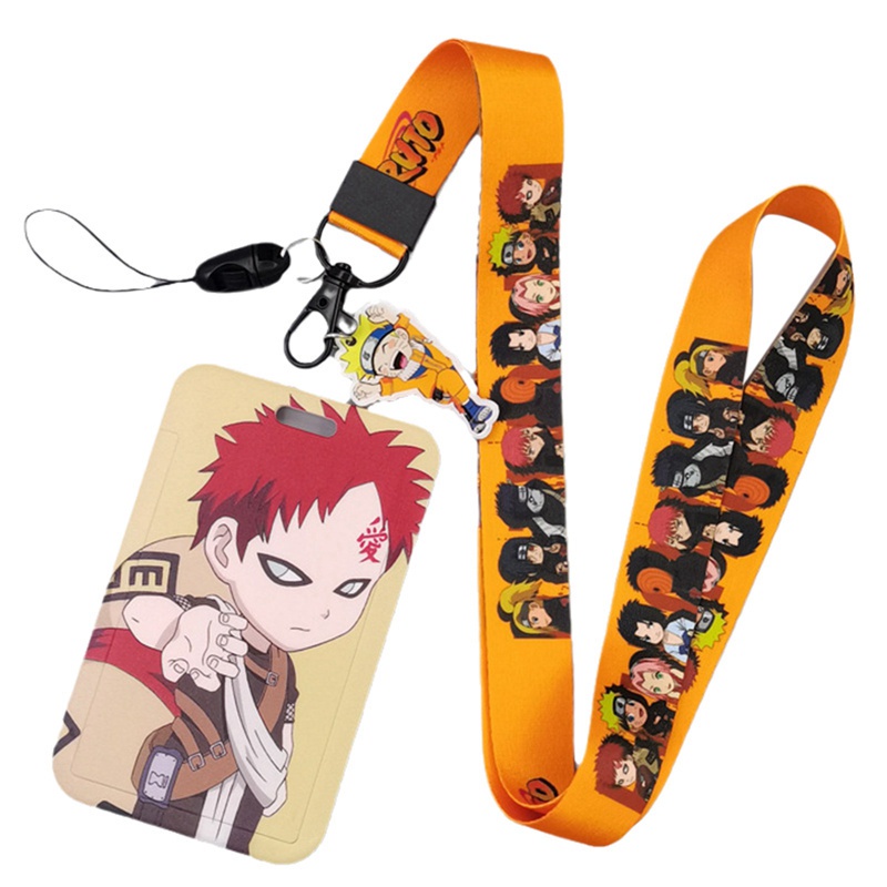 Bao Đựng Thẻ Nhân Viên / Sinh Viên Kèm Dây Đeo Cổ Họa Tiết Hoạt Hình Naruto Giá Đỡ