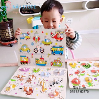 [Hàng Loại 1] Bảng Núm Gỗ Ghép Hình Tư Duy Nhiều Chủ Đề Bảng Ghép Hình Gỗ Chữ Cái Tiếng Việt