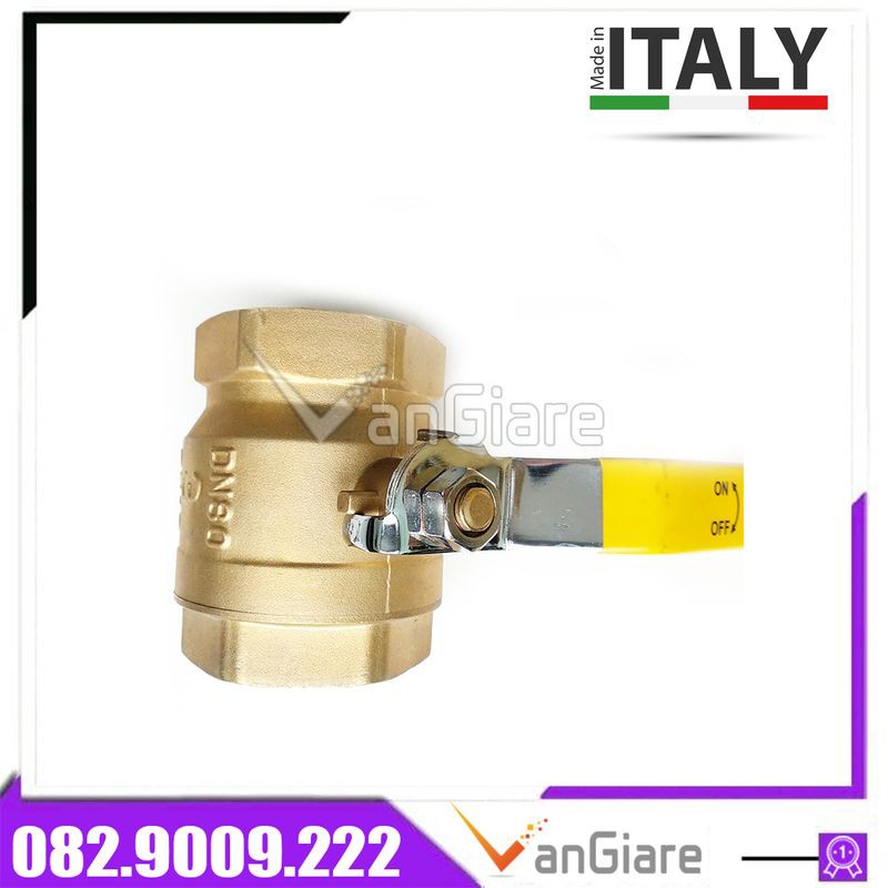 Van bi đồng 60mm Italy, van khóa nước tay gạt (CTD)