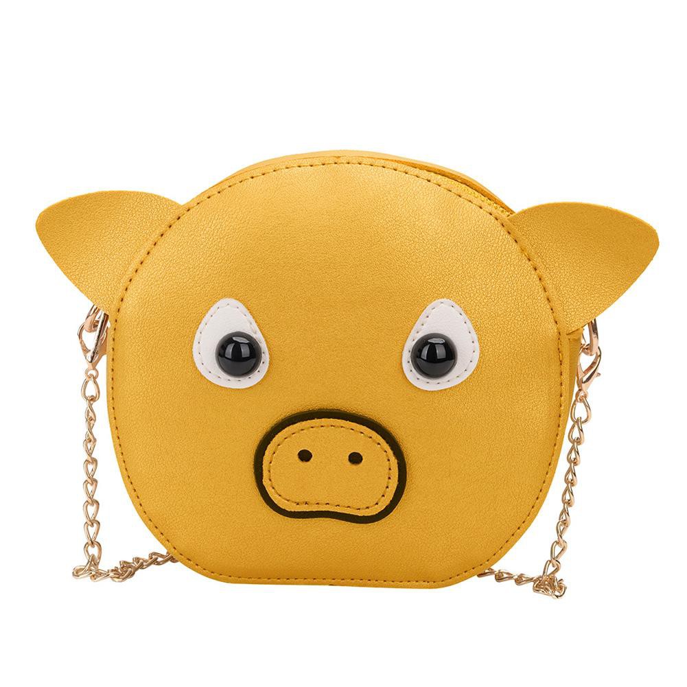 ♚Frendyest♚Cute Pig Leather Children Girls Shoulder Bags Messenger Crossbody Handbags