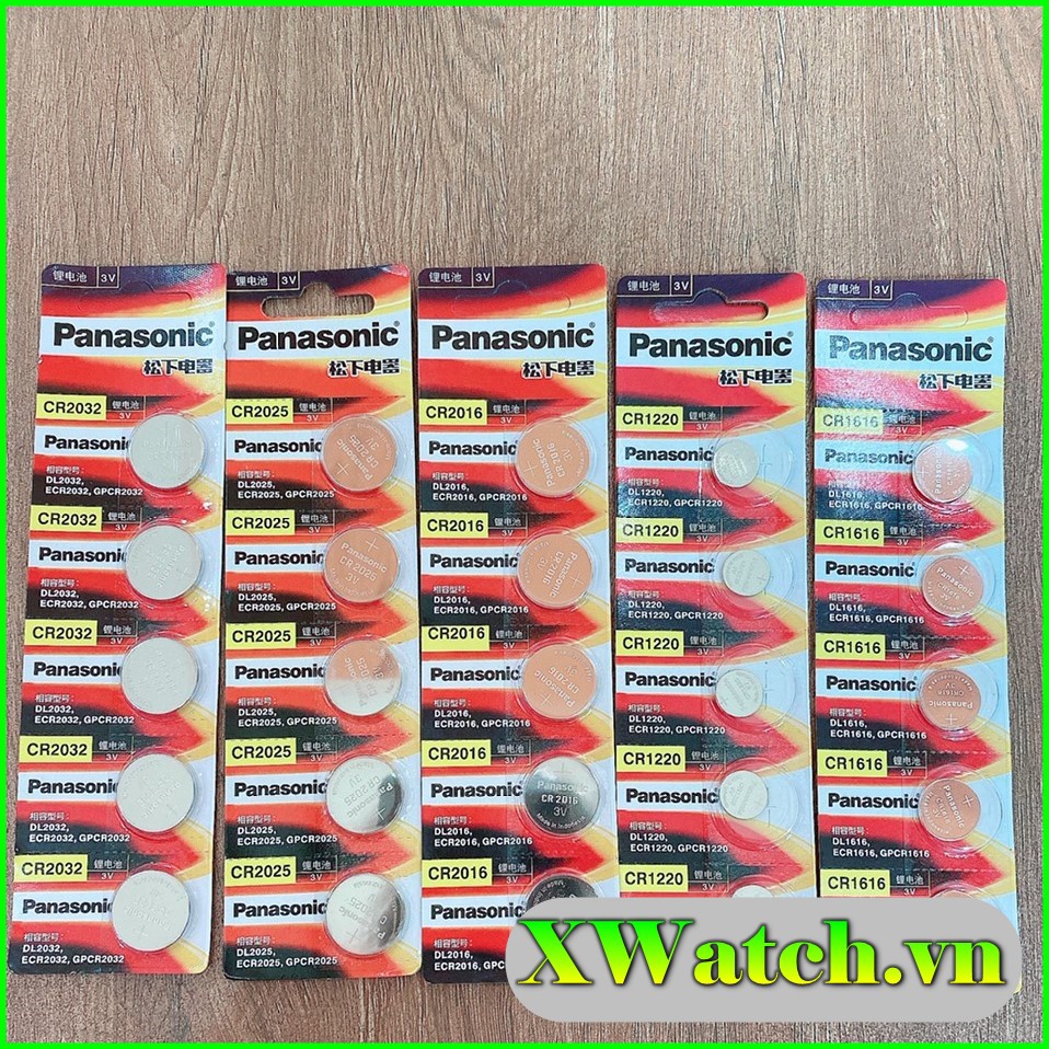 Vỉ 5 Viên Pin Panasonic LR44 AG13 CR2032 / CR2025 / CR2016 / CR1220 / CR1620 / CR1616 Pin 3V Lithium