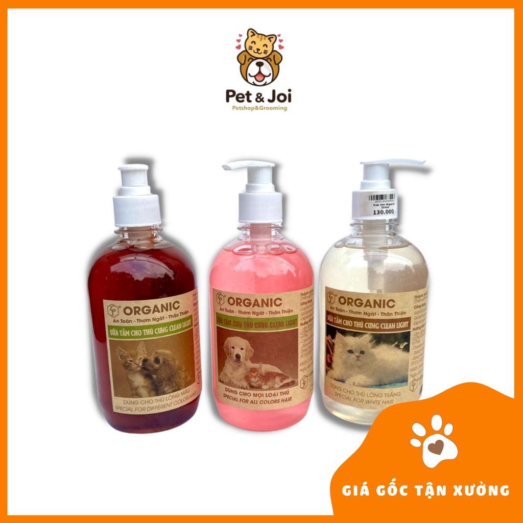 Sữa tắm chó mèo Organic Clean Light thảo dược 500ml - PET &amp; JOI