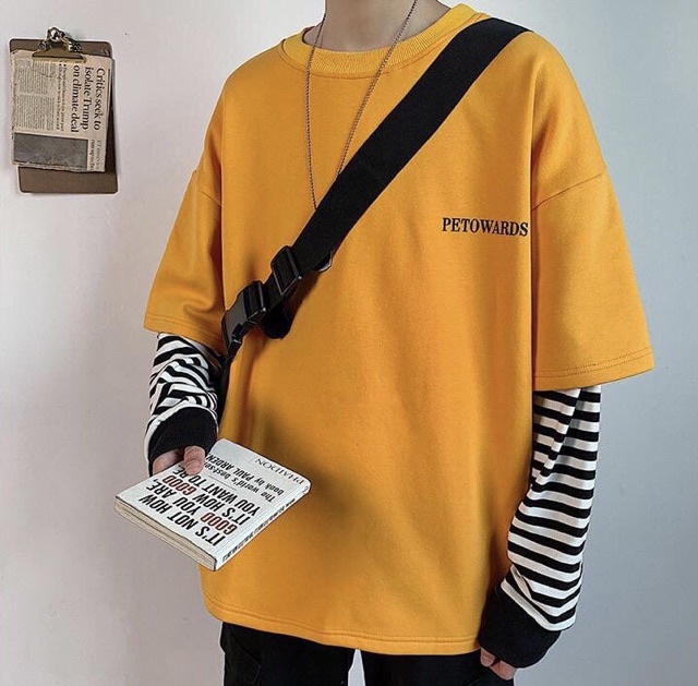 Áo thun thu đông tay dài PETRO tay sọc nối - Unisex nam nữ đều mặc được | BigBuy360 - bigbuy360.vn