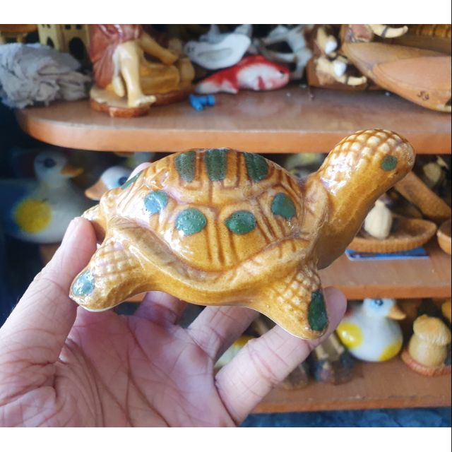 RÙA TRÁNG MEN TRANG TRÍ HỒ CÁ NON BỘ 12x8x5cm