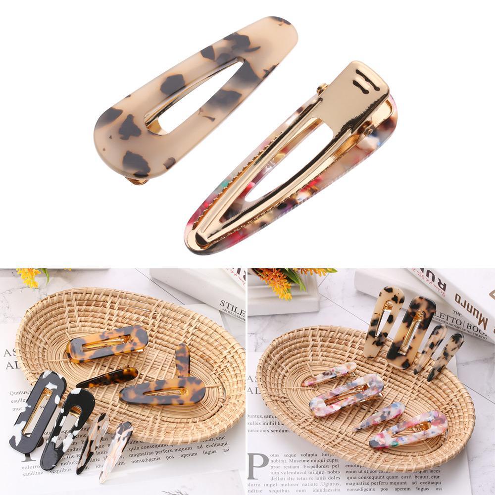 Bộ 4 Kẹp Tóc Hình Chữ Nhật Thiết Kế Đục Lỗ Thời Trang Cho Nữ