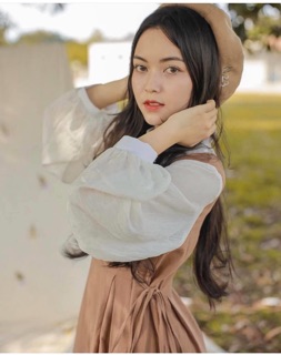 ĐẦM NÂU NƠ CỔ VINTAGE