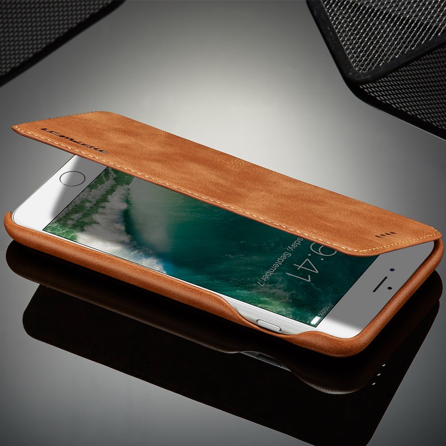 Bao da điện thoại trơn có khóa từ tính bảo vệ toàn diện cho Iphone 7/8/7 Plus/8 Plus | BigBuy360 - bigbuy360.vn