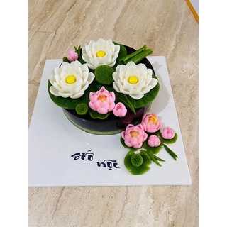 Khuôn Silicone 4D Hoa Sen Hoa Súng Handmade Hoa Sen Bánh Pudding Khuôn Silicon Thơm Nến