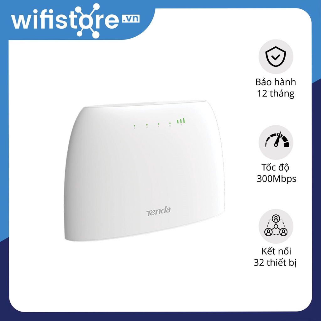 WiFi 4G Tenda 4G03 – 300Mbps, 2 Lan, 2 Anten ngoài, cắm điện