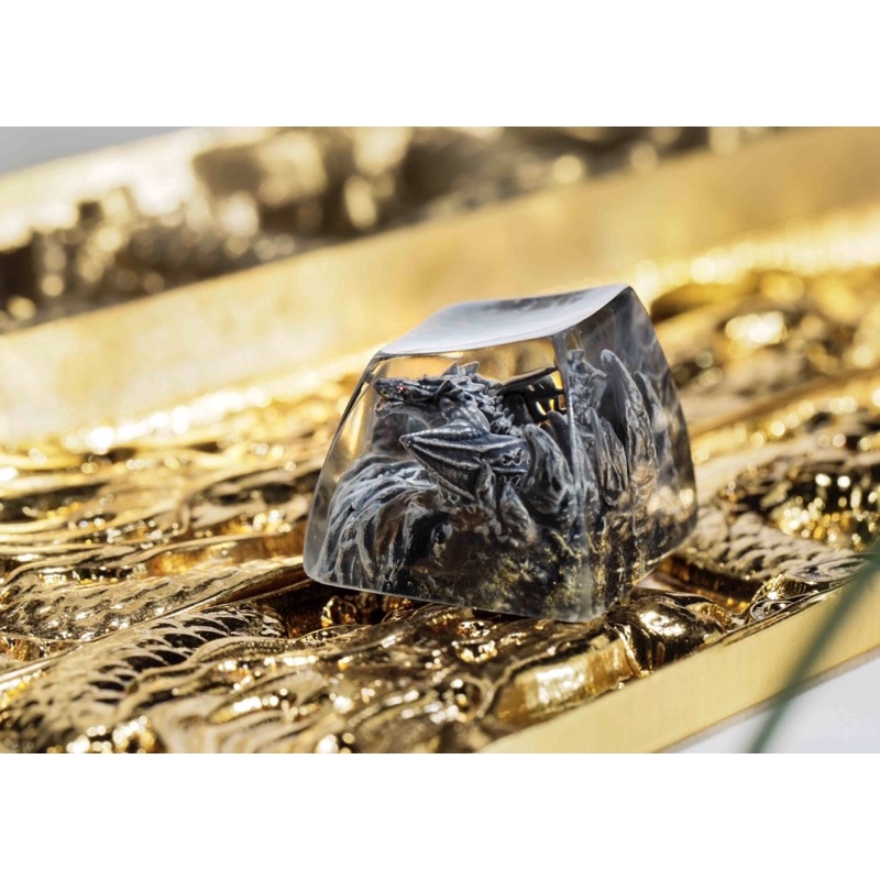 Nút bàn phím cơ Rồng Đen.Keycap resin Dragon Balck.Keycap Artisan