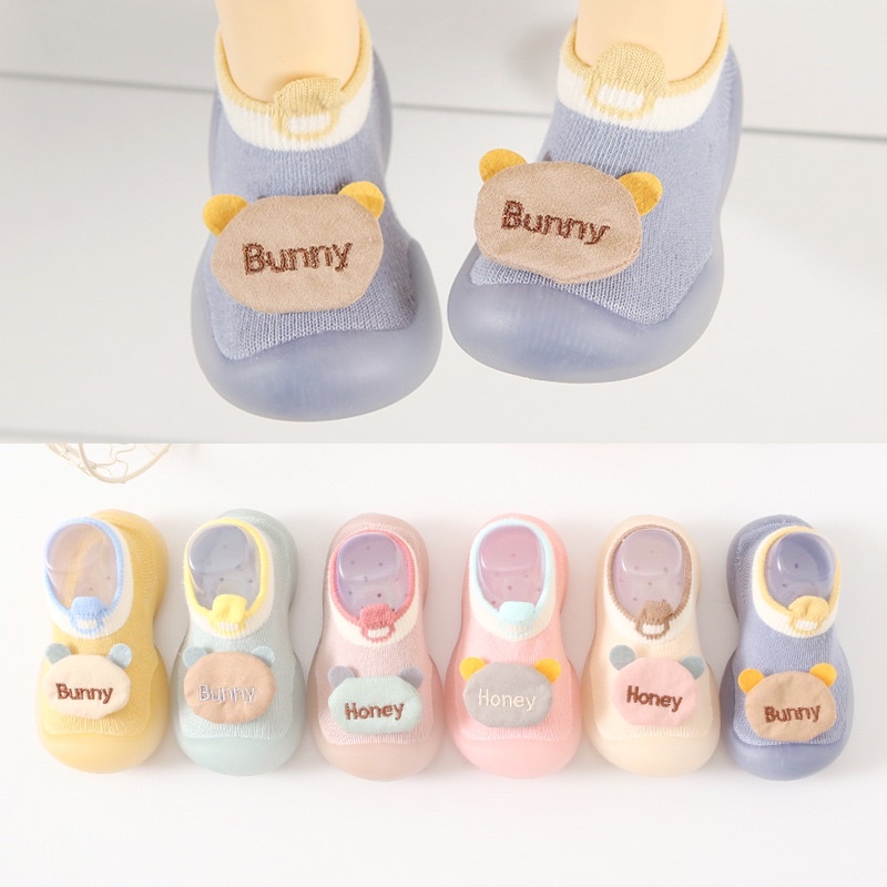 Giày Bún Cho Bé Hình Gấu Bunny Honey Siêu Mềm Đáng iu