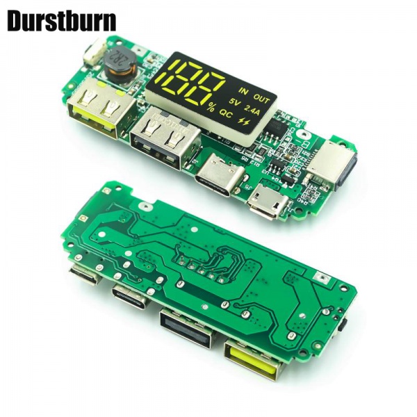 Bảng Mạch Sạc Pin Lithium 18650 Hai Cổng USB 5V 2.4A 2A 1A Micro/Type-C Cho Điện Thoại
