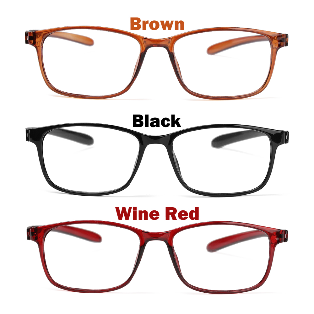 ☆YOLA☆ TR90 Reader Eyewear Fashion Clear Lens Presbyopic Glasses Flexible Ultralight Women Men Retro Reading Glasses/Multicolor