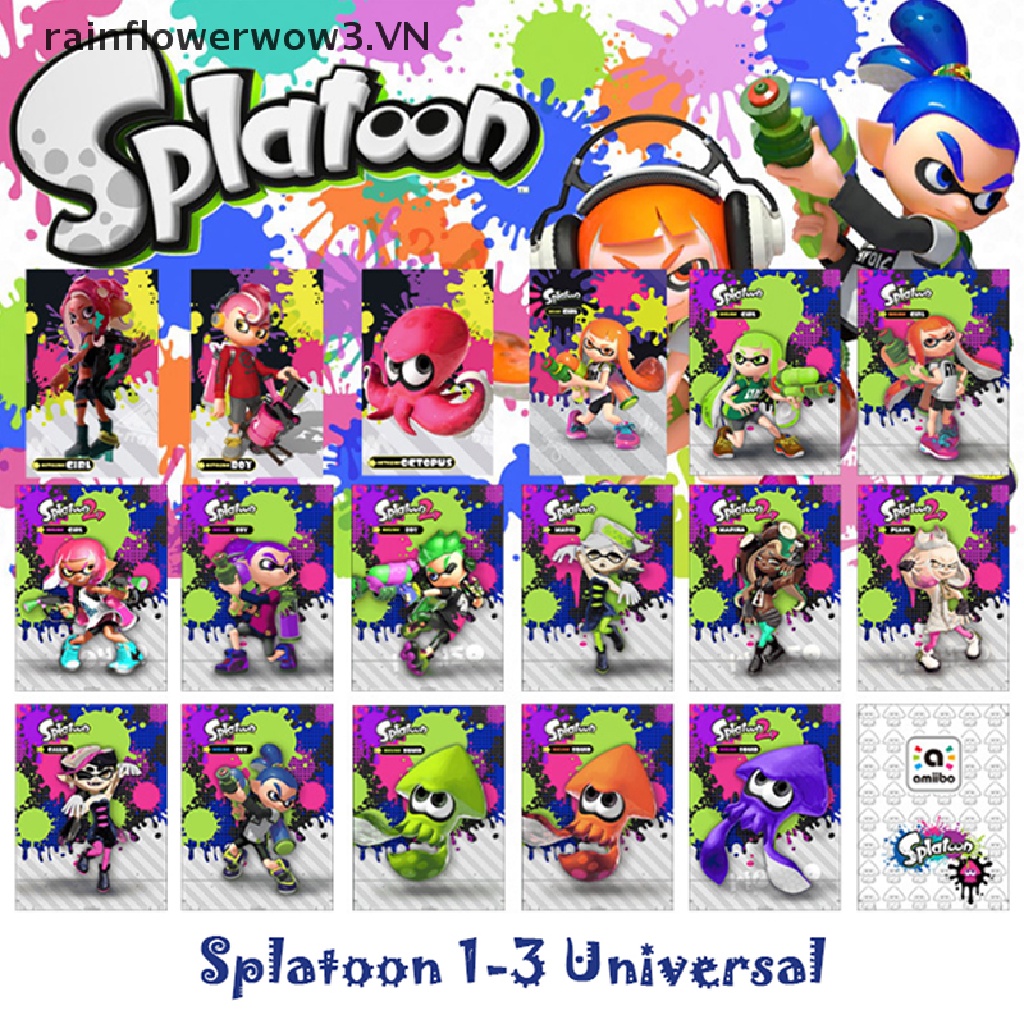Bộ Sưu Tập Dữ Liệu Splatoon Ntag215 Tags NFC MiNi Hoặc Thẻ Amibo 17 Món