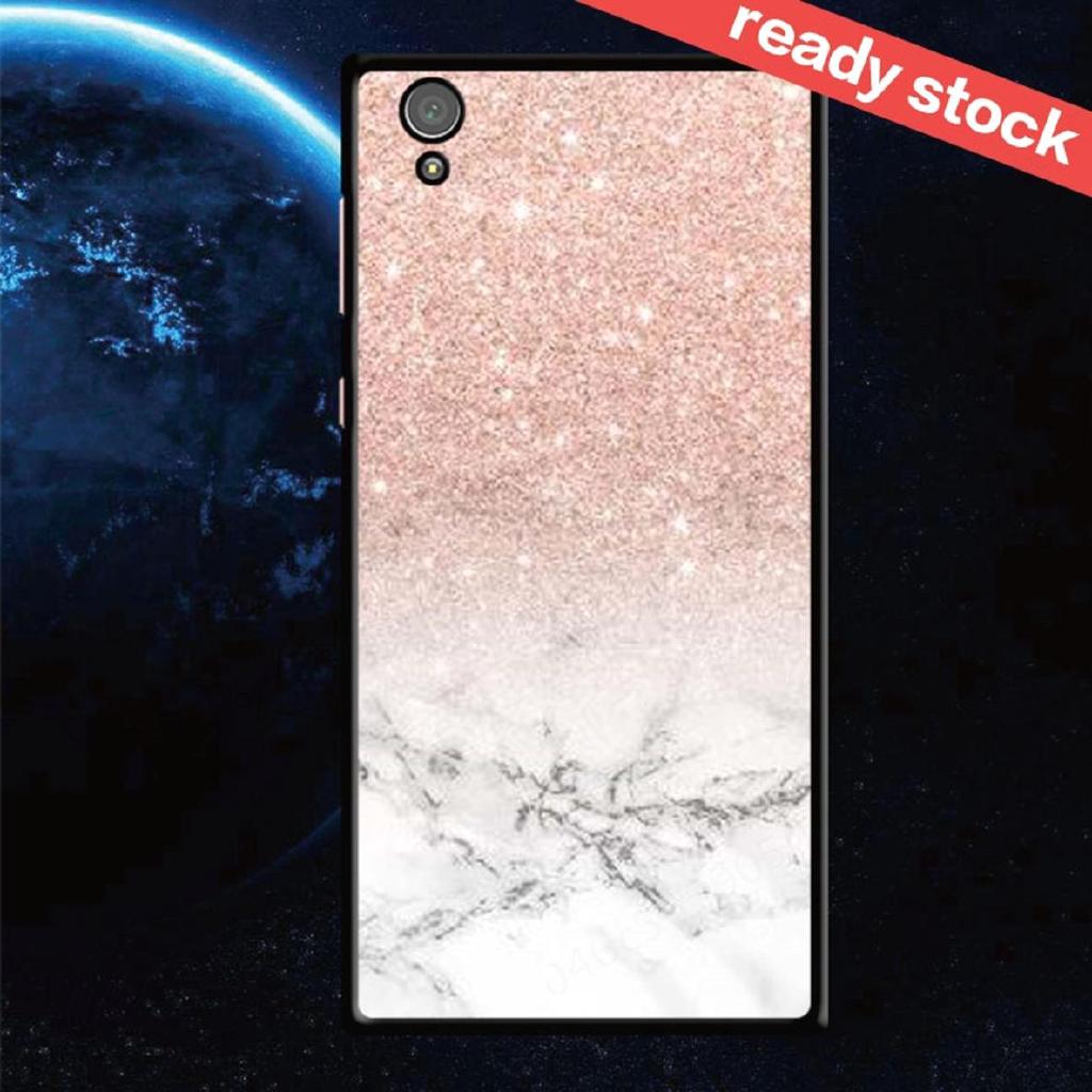 Ốp lưng vân cẩm thạch phối kim tuyến cho điện thoại Sony Xperia X XZ3 XA XZ2 Z5 Z2 Z3